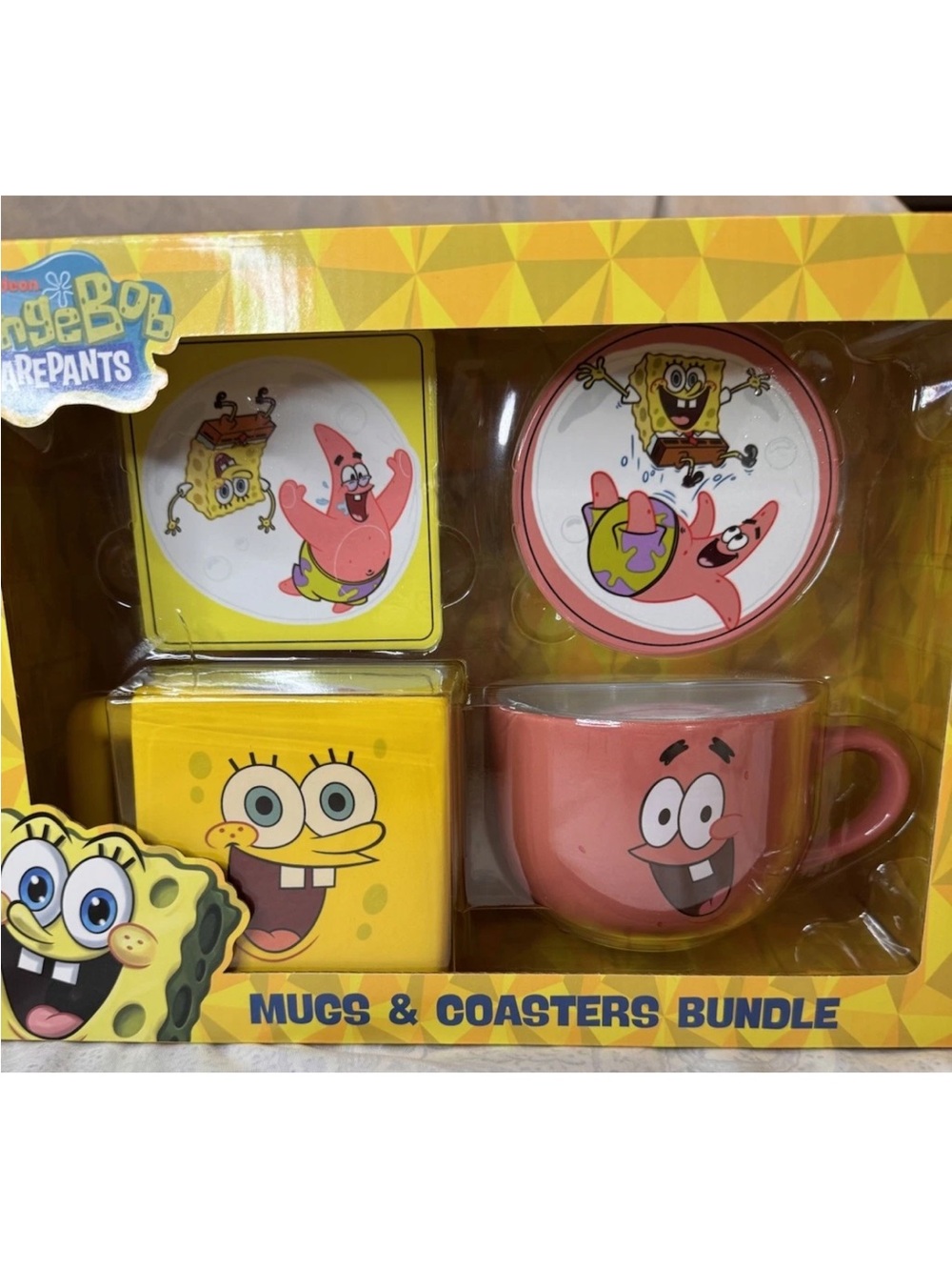 SpongeBob SquarePants & Patrick Mugs and Coasters Set